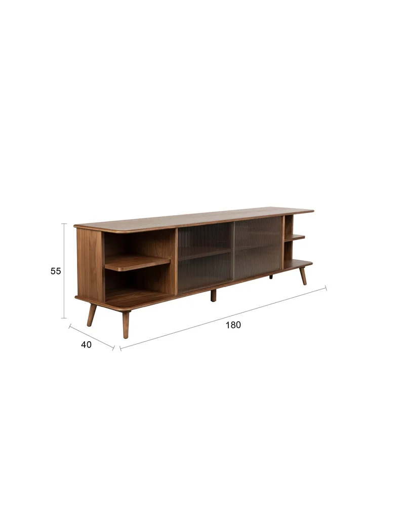 Buffet en bois de noyer 40x180x55cm Rise - Zuiver