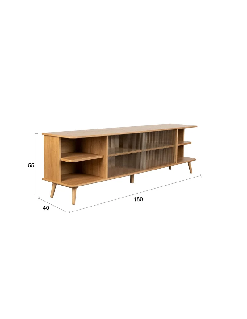 Buffet en bois de chêne naturel 40x180x55cm Rise - Zuiver