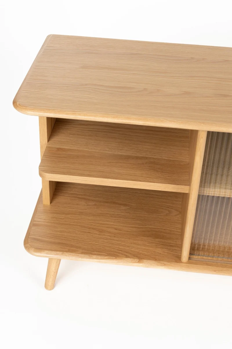 Buffet en bois de chêne naturel 40x180x55cm Rise - Zuiver