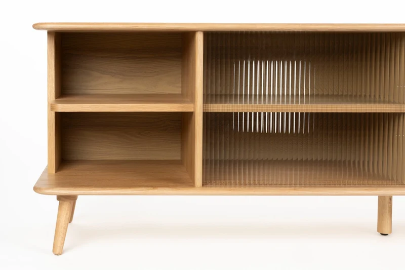 Buffet en bois de chêne naturel 40x180x55cm Rise - Zuiver