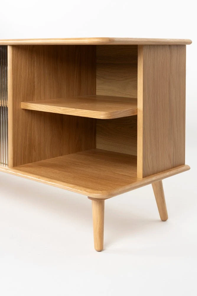 Buffet en bois de chêne naturel 40x180x55cm Rise - Zuiver