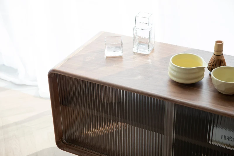 Buffet en bois de noyer 40x100x55cm Rise - Zuiver
