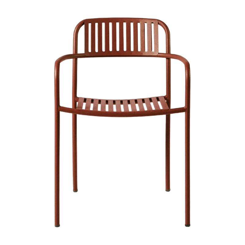 Fauteuil lames en acier inoxydable rouille fauve Patio - Tolix