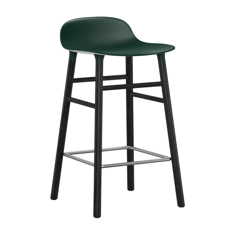 Tabouret de bar en bois noir et pp vert 65 cm Form - Normann Copenhagen