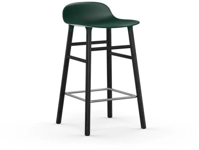 Tabouret de bar en bois noir et pp vert 65 cm Form - Normann Copenhagen