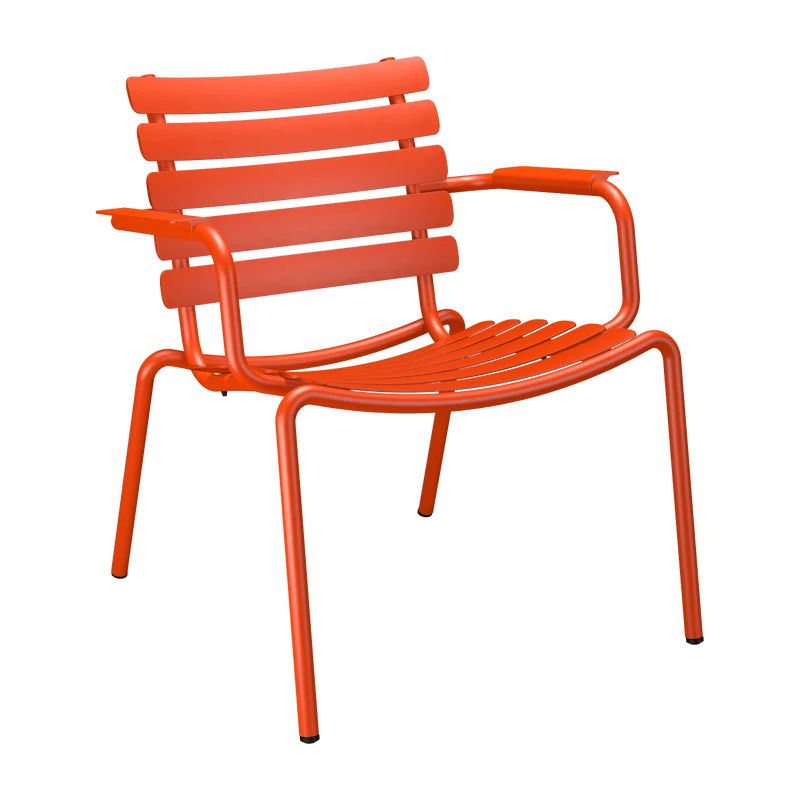 Chaise lounge d'extérieur en aluminium rouge 69x71x75cm Alua - Houe