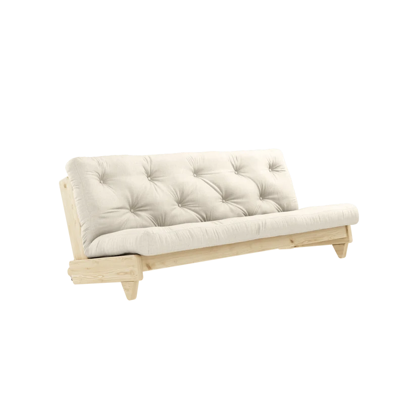 Canapé-lit en pin massif avec matelas en lin 140x200cm Fresh - Karup Design
