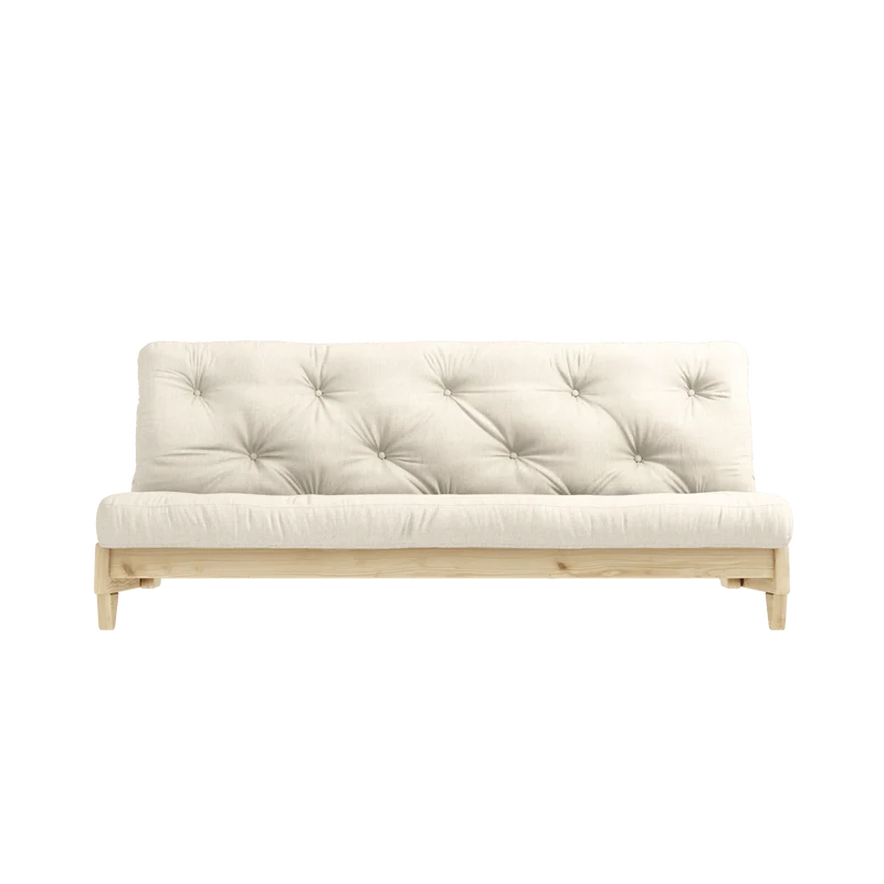 Canapé-lit en pin massif avec matelas en lin 140x200cm Fresh - Karup Design
