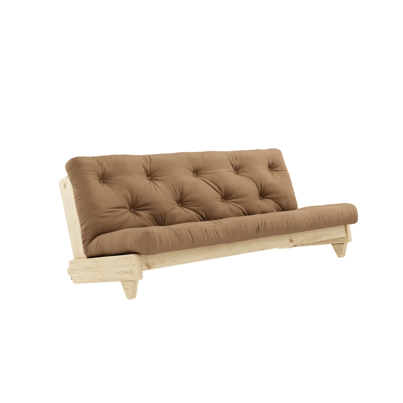 Canapé-lit en pin massif avec matelas en coton mocca 140x200cm Fresh - Karup Design