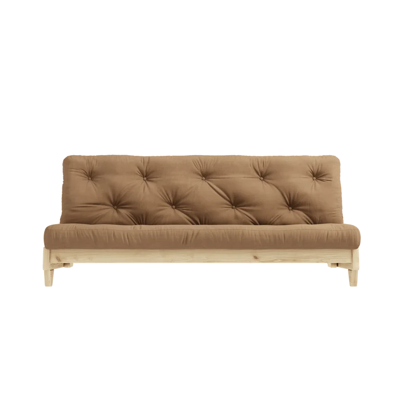 Canapé-lit en pin massif avec matelas en coton mocca 140x200cm Fresh - Karup Design