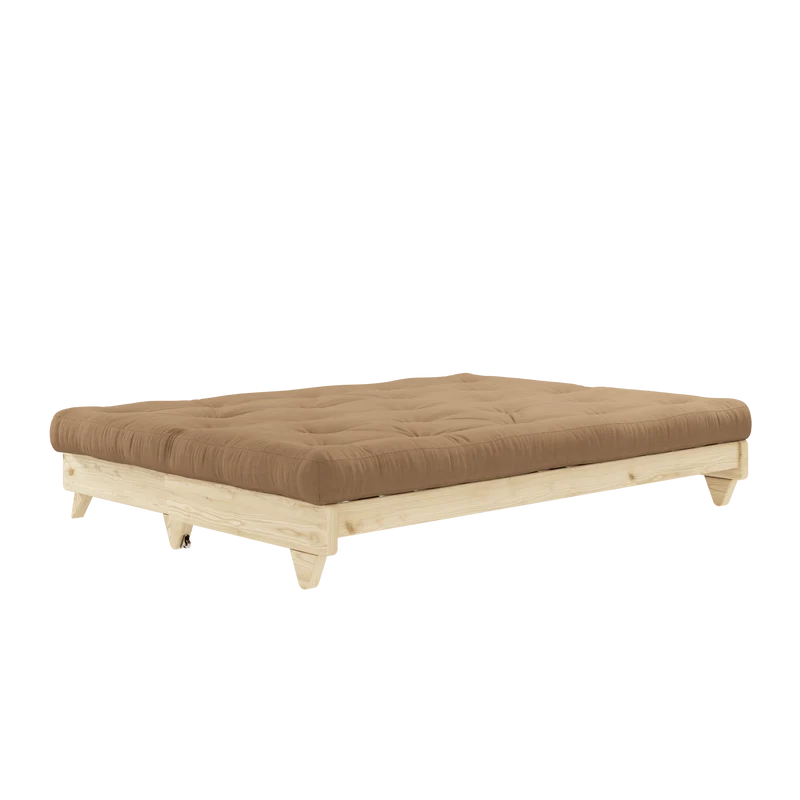 Canapé-lit en pin massif avec matelas en coton mocca 140x200cm Fresh - Karup Design