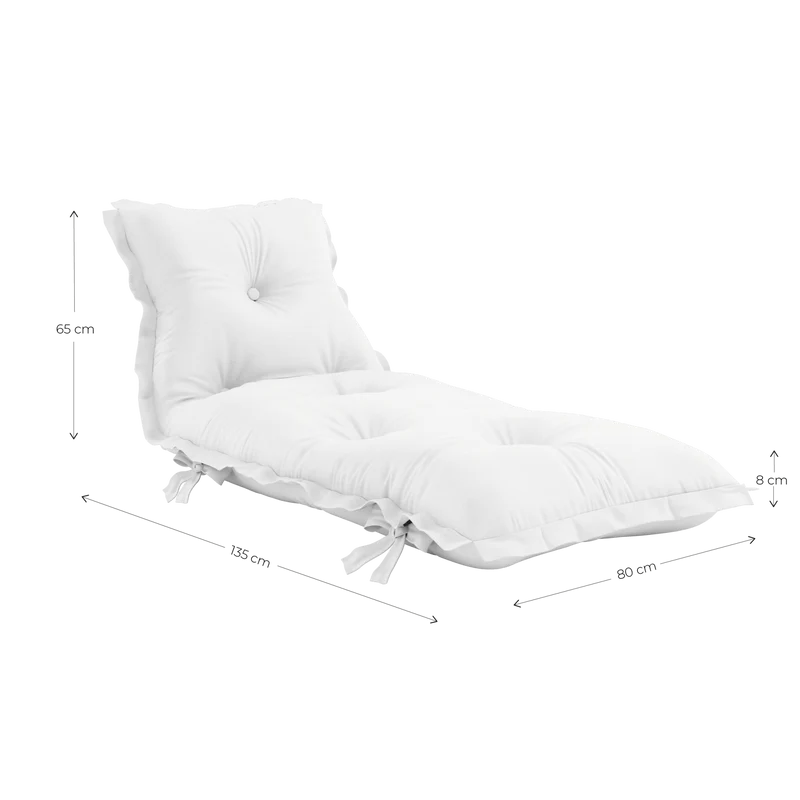 Futon d'extérieur en acrylique blanc 80x135x65cm Sit and sleep - Karup Design