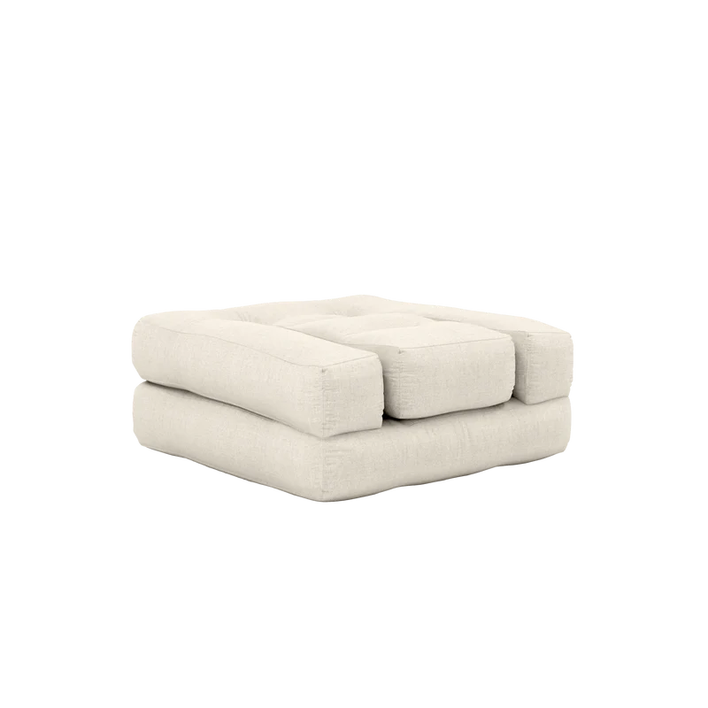 Pouf fauteuil convertible en lin 95x90x42cm Cube - Karup Design
