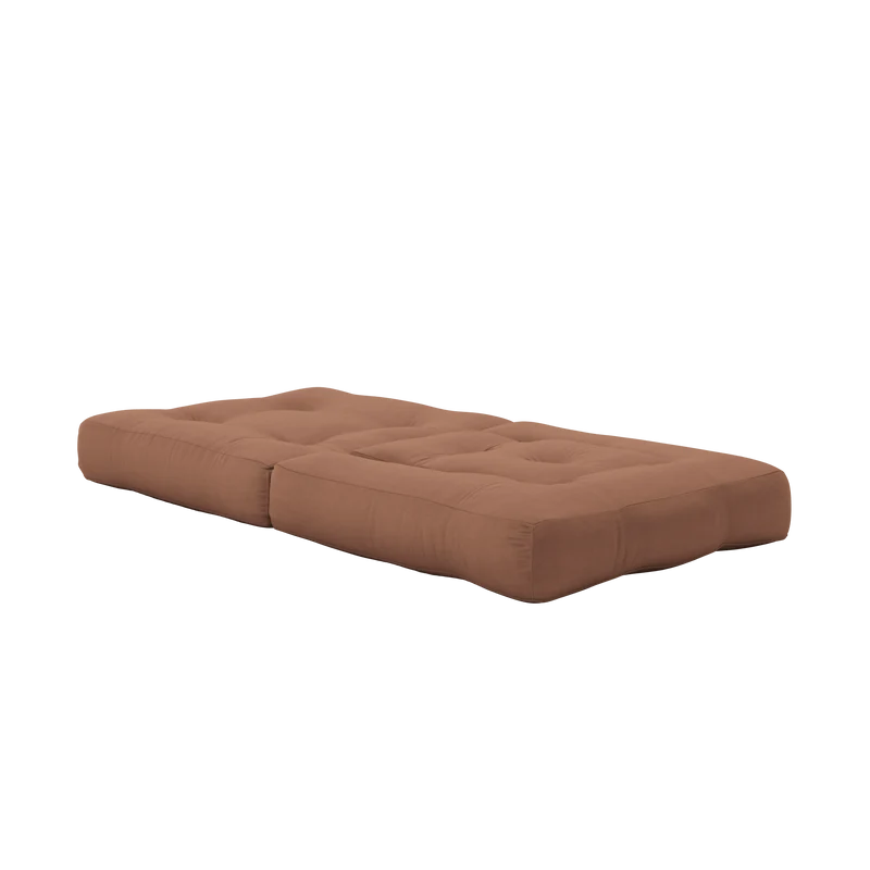 Pouf fauteuil convertible en coton marron clair 95x90x42cm Cube - Karup Design