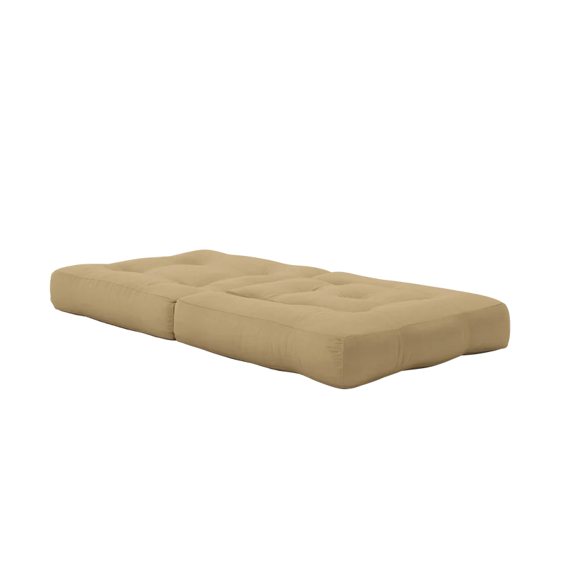 Pouf fauteuil convertible en coton beige blé 95x90x42cm Cube - Karup Design