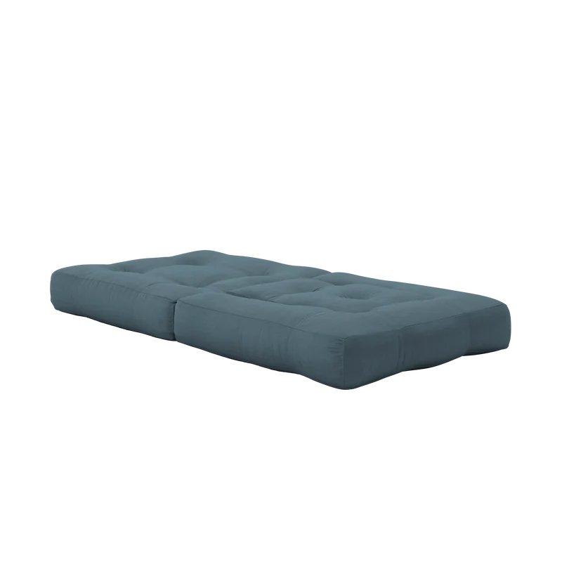 Pouf fauteuil convertible en coton bleu pétrole 95x90x42cm Cube - Karup Design
