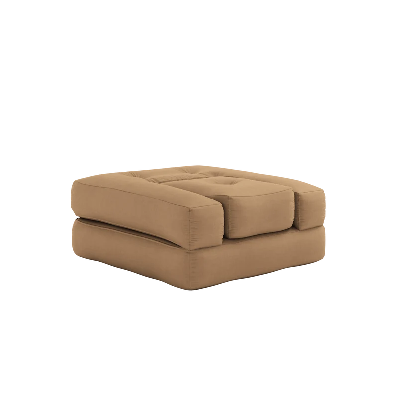Pouf fauteuil convertible en coton mocca 95x90x42cm Cube - Karup Design