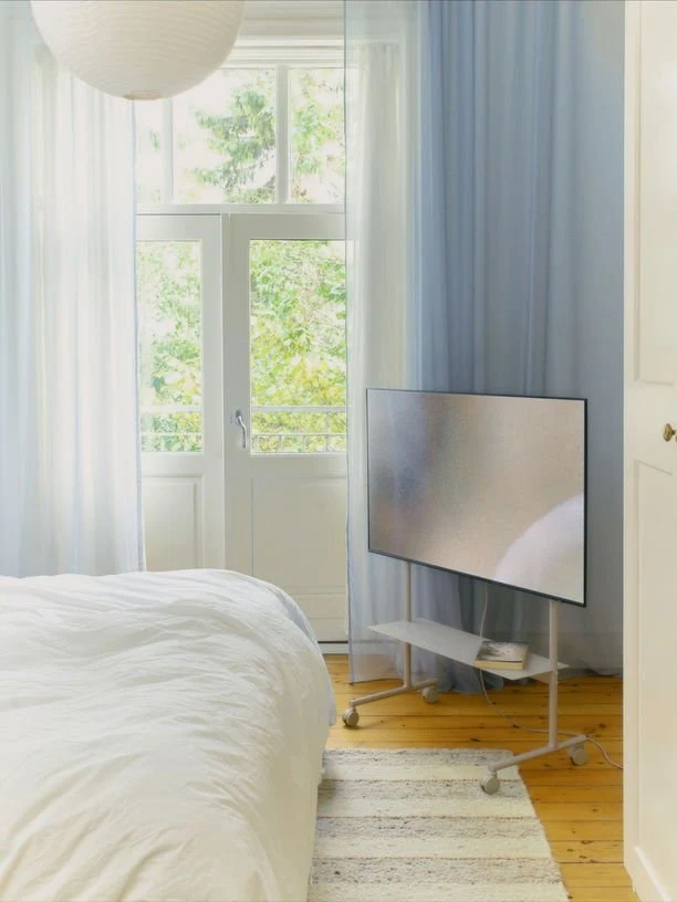 Support pour tv en métal blanc pearl 79x43x117cm Rover - Pedestal