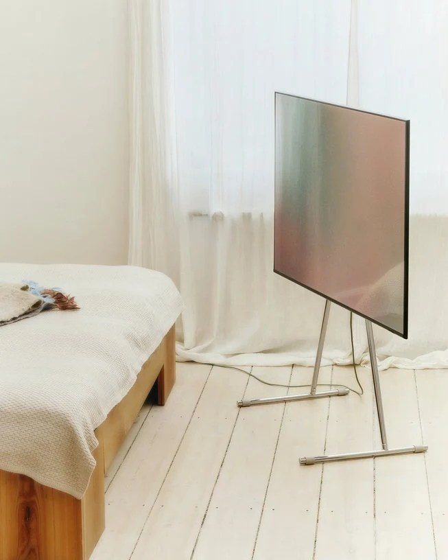 Support pour tv en métal chromé 45x102cm Viva - Pedestal