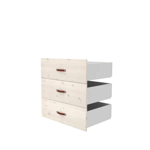 Lifetime Kidsrooms ALL-IN-ONE – 3 Schubladen für Basiselement 80 cm Whitewash