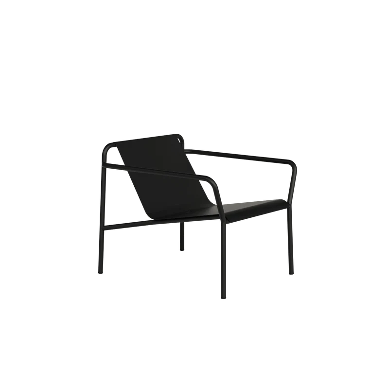 Fauteuil de jardin en acier thermolaqué inoxydable noir 78x67cm Panorama - TIPTOE