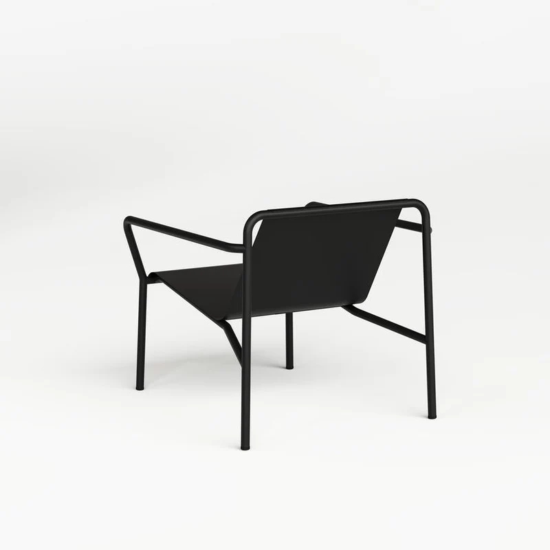 Fauteuil de jardin en acier thermolaqué inoxydable noir 78x67cm Panorama - TIPTOE