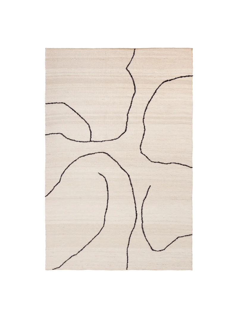 Ferm Living Gesso Jute Teppich - 170 x 240 - Off-white/Dark fig