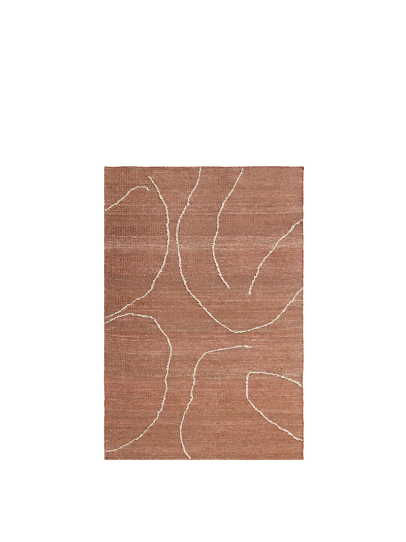 Ferm Living Gesso Jute Teppich - 140 x 200 - Terracotta/Off-white