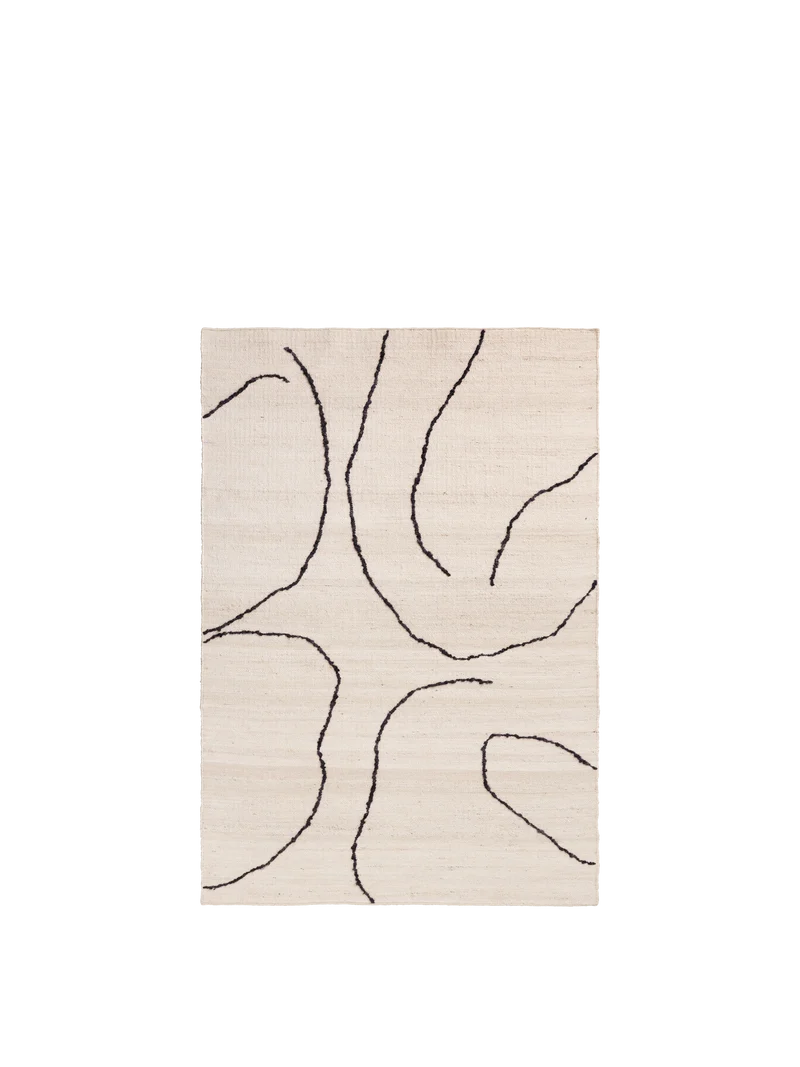 Ferm Living Gesso Jute Teppich - 140 x 200 - Off-white/Dark fig
