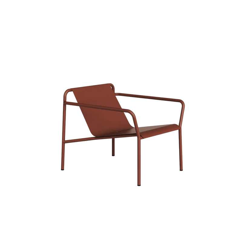 Fauteuil de jardin en acier thermolaqué inoxydable rouge brique 78x67cm Panorama - TIPTOE