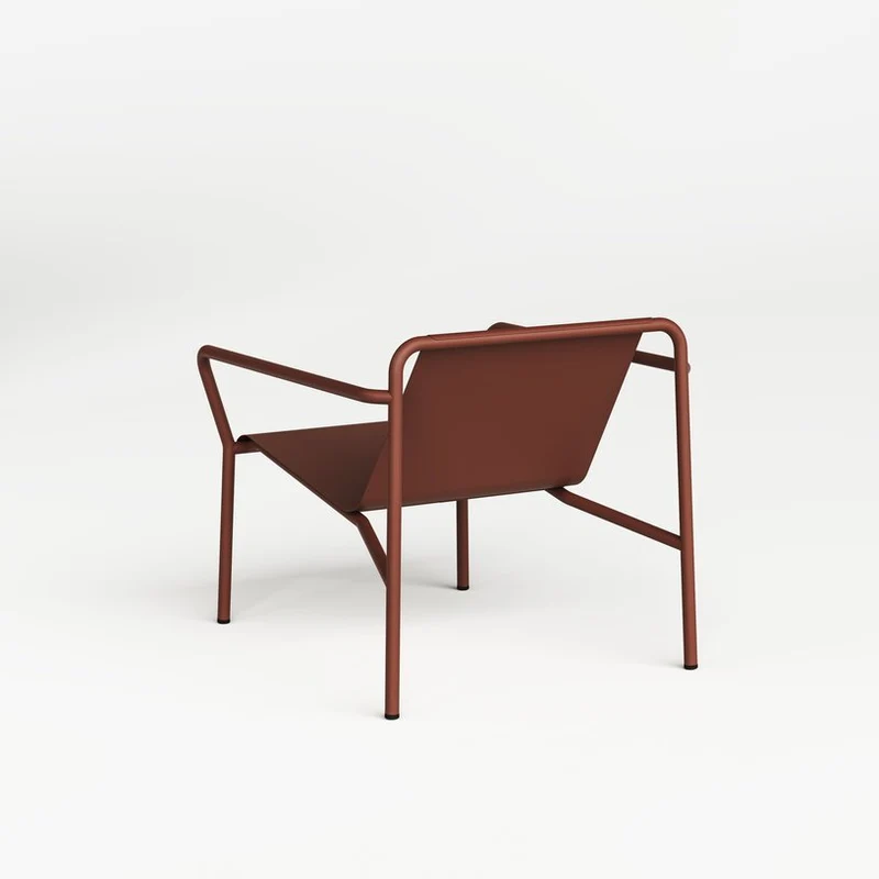 Fauteuil de jardin en acier thermolaqué inoxydable rouge brique 78x67cm Panorama - TIPTOE