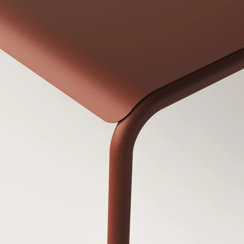 Fauteuil de jardin en acier thermolaqué inoxydable rouge brique 78x67cm Panorama - TIPTOE