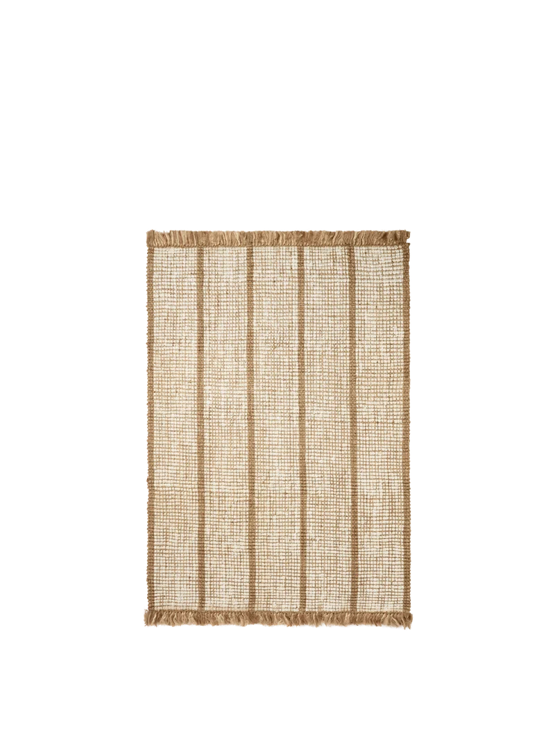 Ferm Living Athens Stripes Teppich - 140 x 200 - Natural/Off-white