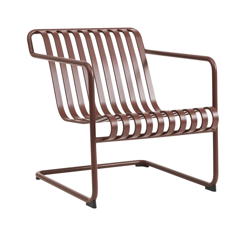 Fauteuil de jardin avec accoudoirs en acier rouge Palissade - HAY