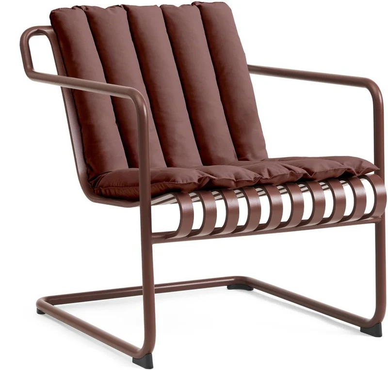 Fauteuil de jardin avec accoudoirs en acier rouge Palissade - HAY