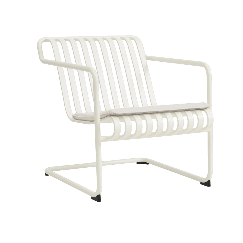 Fauteuil de jardin avec accoudoirs en acier blanc crème Palissade - HAY