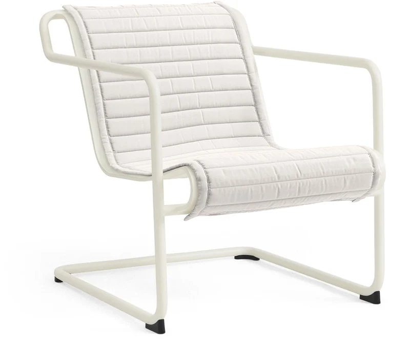 Fauteuil de jardin avec accoudoirs en acier blanc crème Palissade - HAY