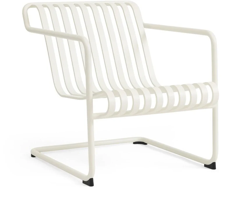Fauteuil de jardin avec accoudoirs en acier blanc crème Palissade - HAY