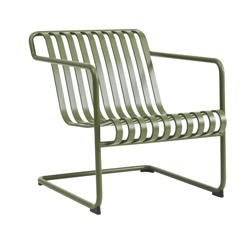 Fauteuil de jardin avec accoudoirs en acier vert olive Palissade - HAY