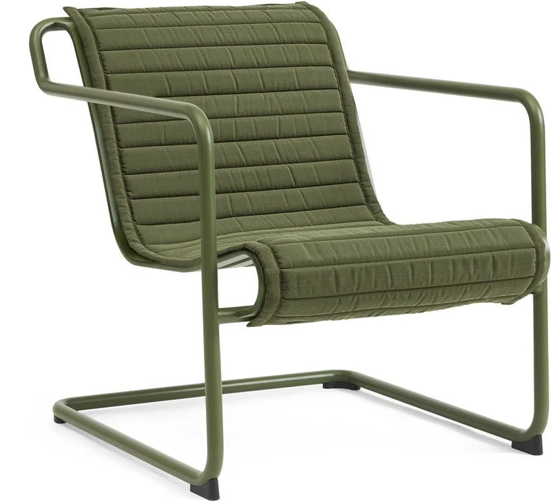 Fauteuil de jardin avec accoudoirs en acier vert olive Palissade - HAY