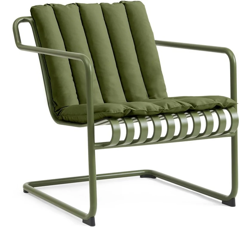 Fauteuil de jardin avec accoudoirs en acier vert olive Palissade - HAY