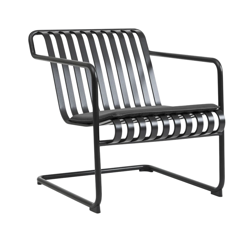 Fauteuil de jardin avec accoudoirs en acier gris anthracite Palissade - HAY