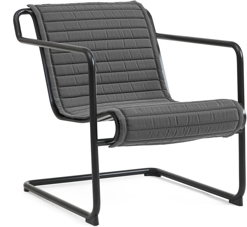 Fauteuil de jardin avec accoudoirs en acier gris anthracite Palissade - HAY
