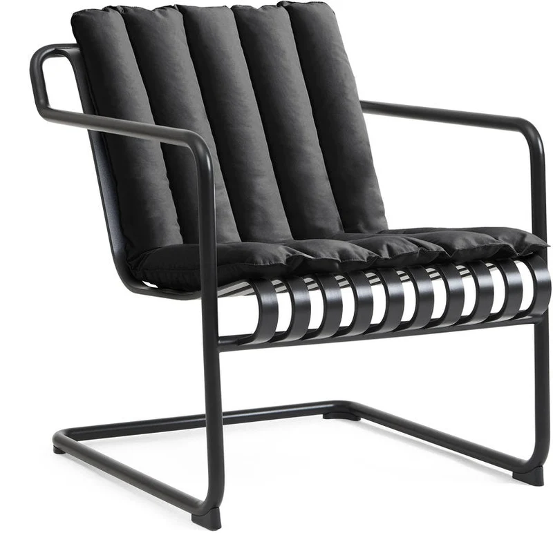 Fauteuil de jardin avec accoudoirs en acier gris anthracite Palissade - HAY