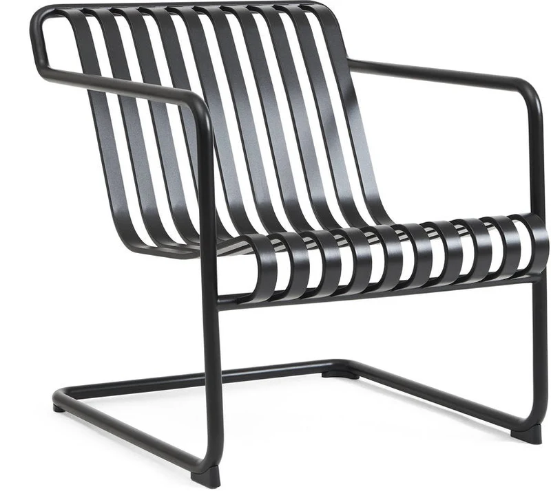 Fauteuil de jardin avec accoudoirs en acier gris anthracite Palissade - HAY
