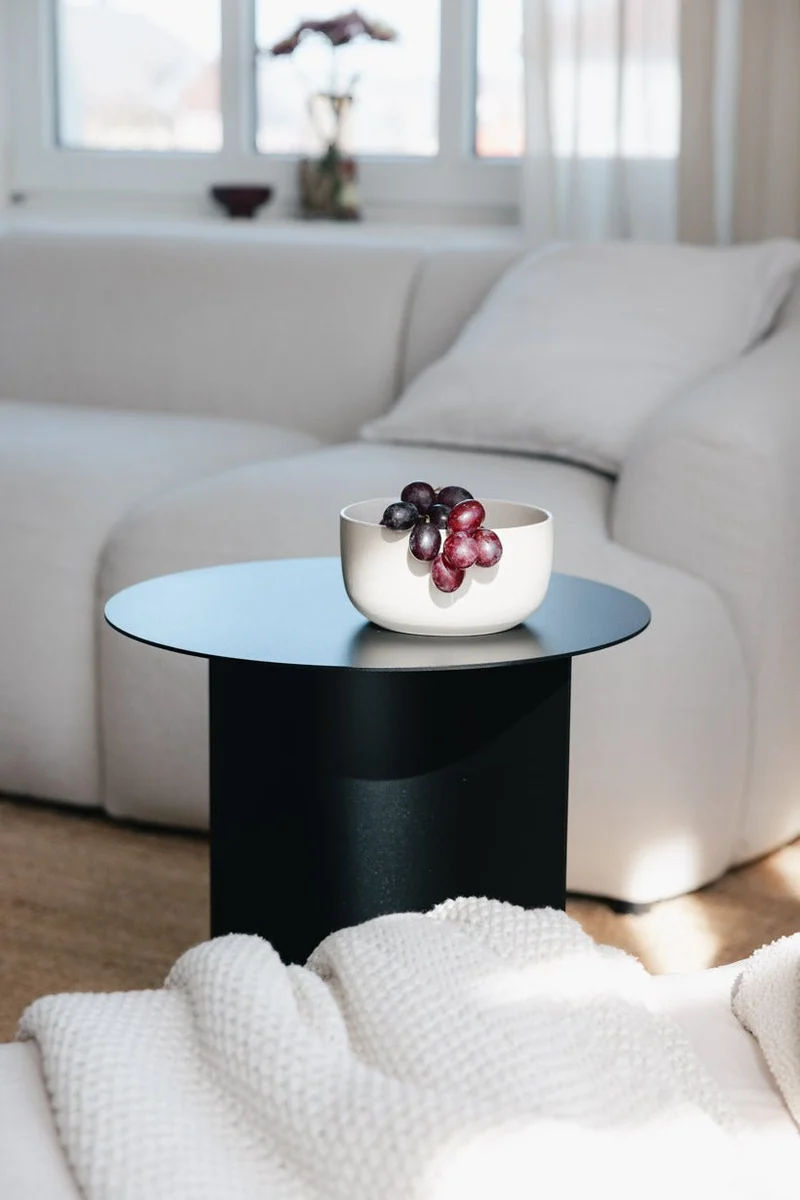 Table d'appoint ronde en acier noir 40x50cm Yaro - Metallbude