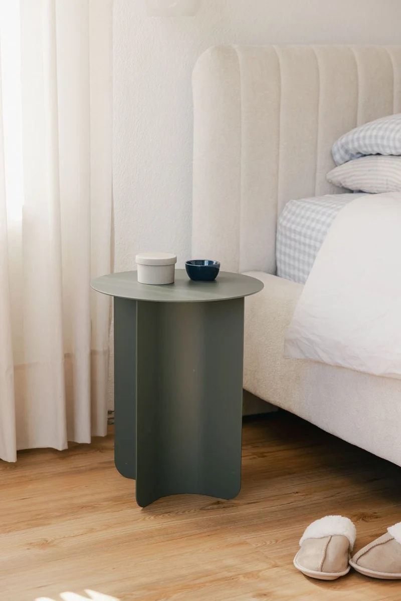 Table d'appoint ronde en acier vert 40x50cm Yaro - Metallbude