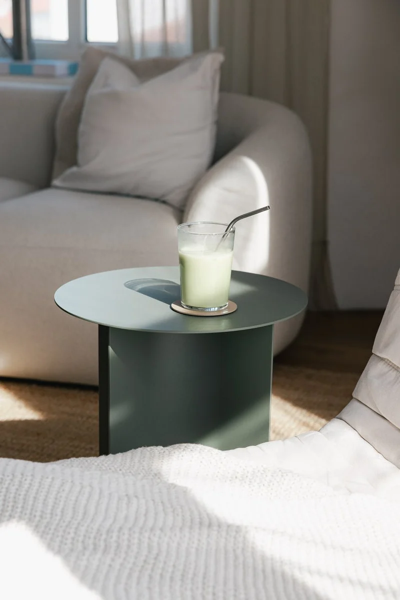Table d'appoint ronde en acier vert 40x50cm Yaro - Metallbude