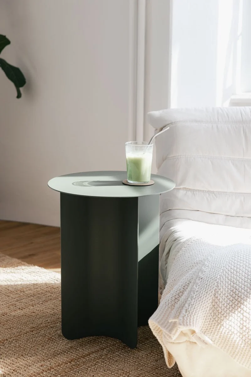 Table d'appoint ronde en acier vert 40x50cm Yaro - Metallbude