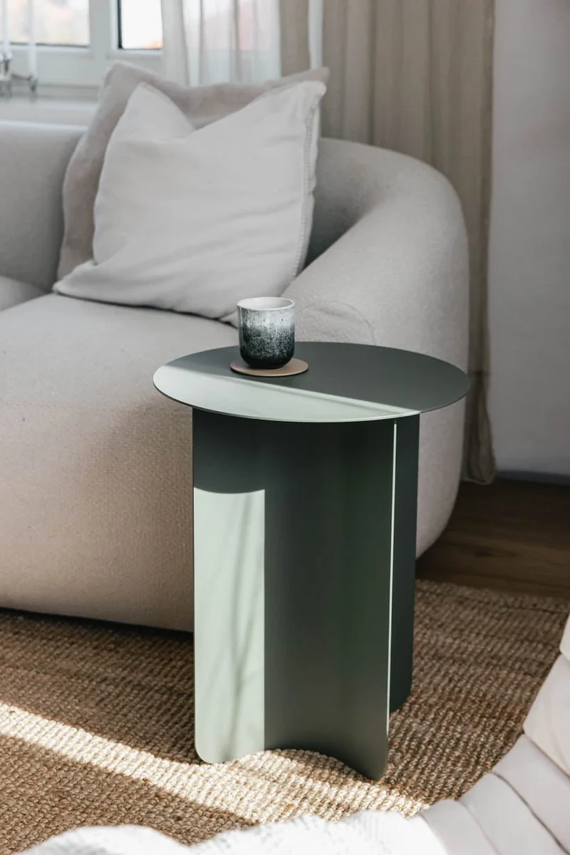 Table d'appoint ronde en acier vert 40x50cm Yaro - Metallbude